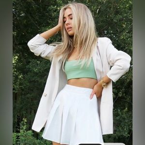 SHEIN EZwear Zipper Side Solid Skater Skirt